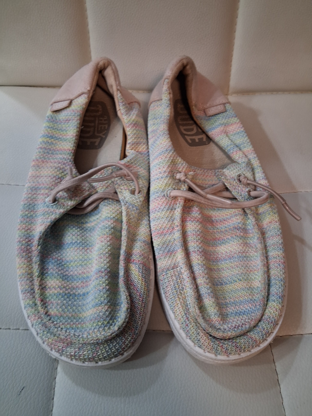 Hey Dude Multicolor Knit Casual Stylish Slip-Ons Size 2